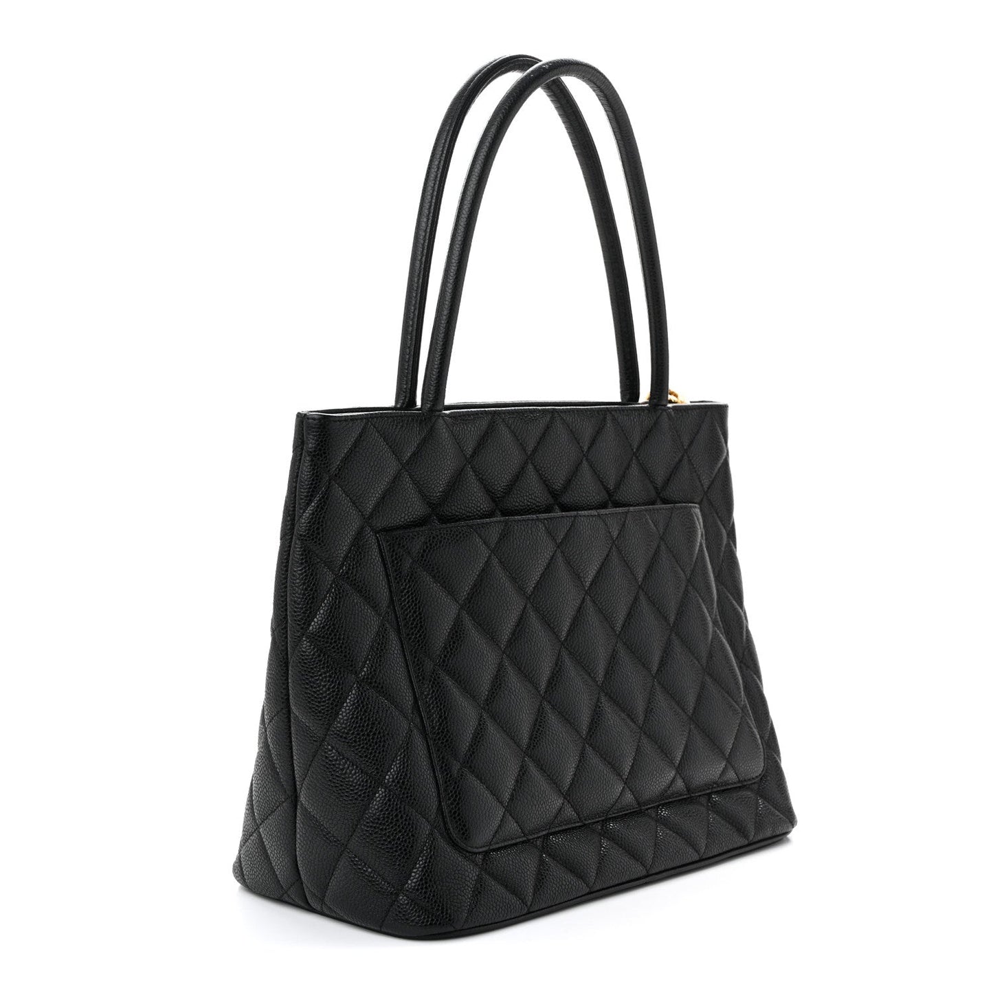 Caviar Quilted Medallion Tote Black