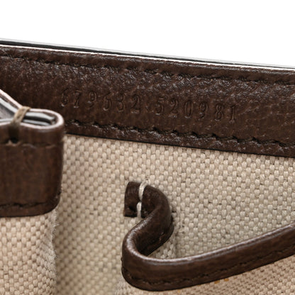 GG Supreme Monogram Studded Calfskin Centum Medium Bamboo 1947 Top Handle Bag Beige Ebony Multicolor