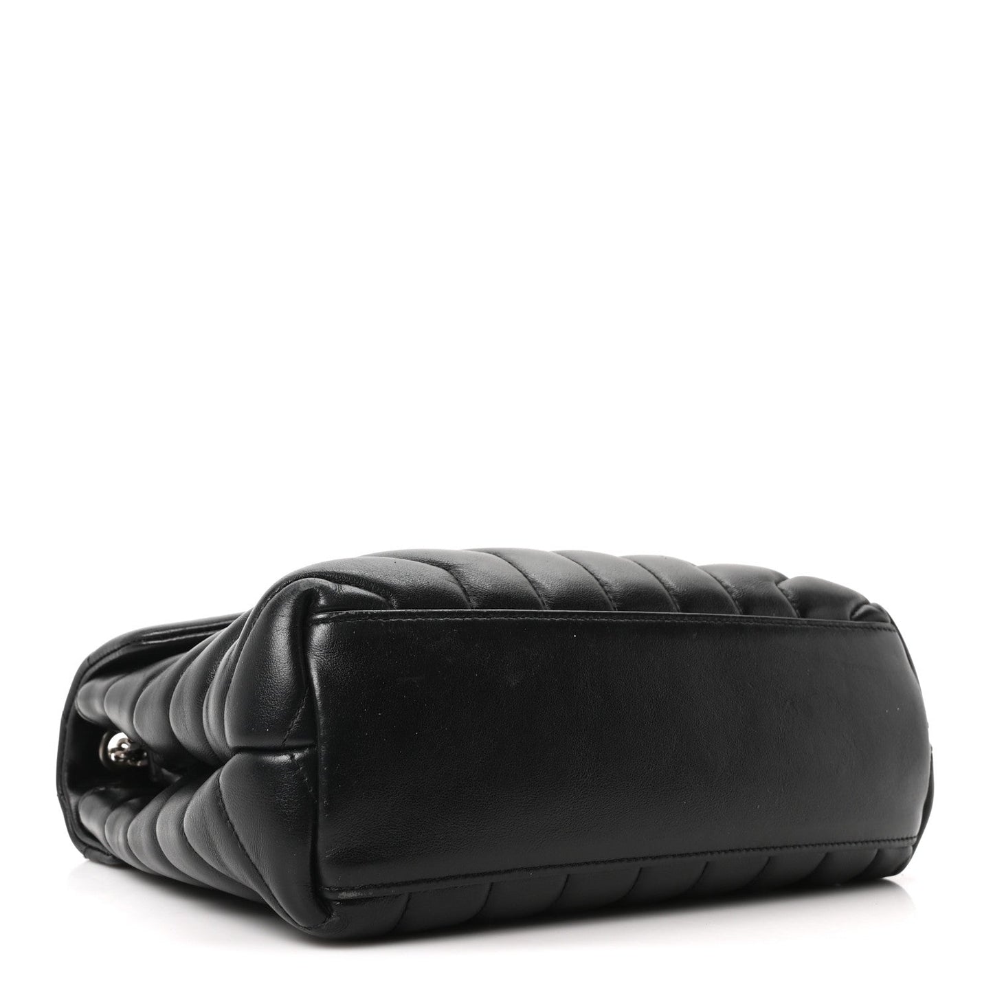 Calfskin Y Quilted Monogram Small Loulou Chain Satchel Black