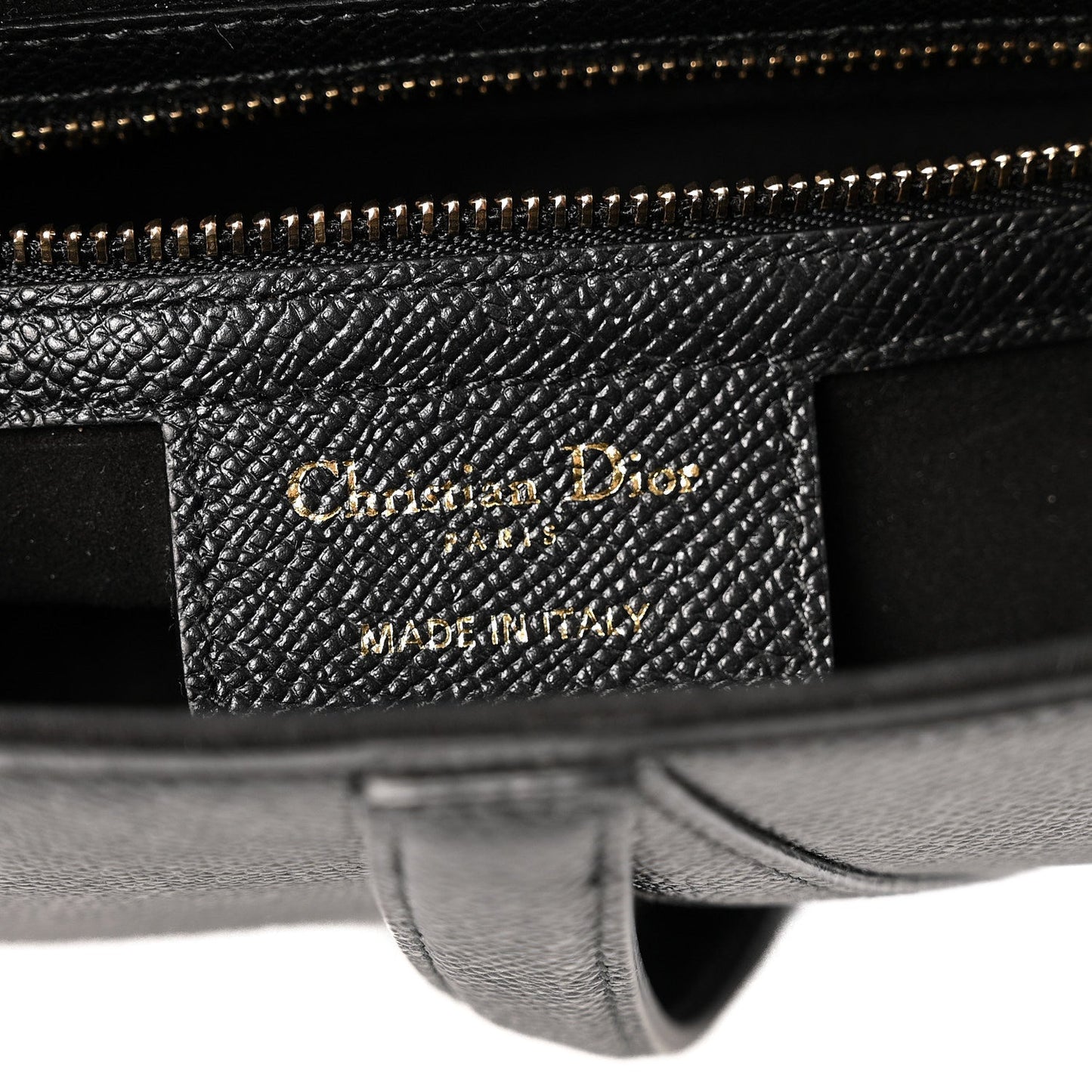 Grained Calfskin Saddle Bag With Strap Black