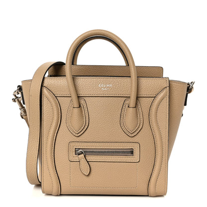 Drummed Calfskin Nano Luggage Dune
