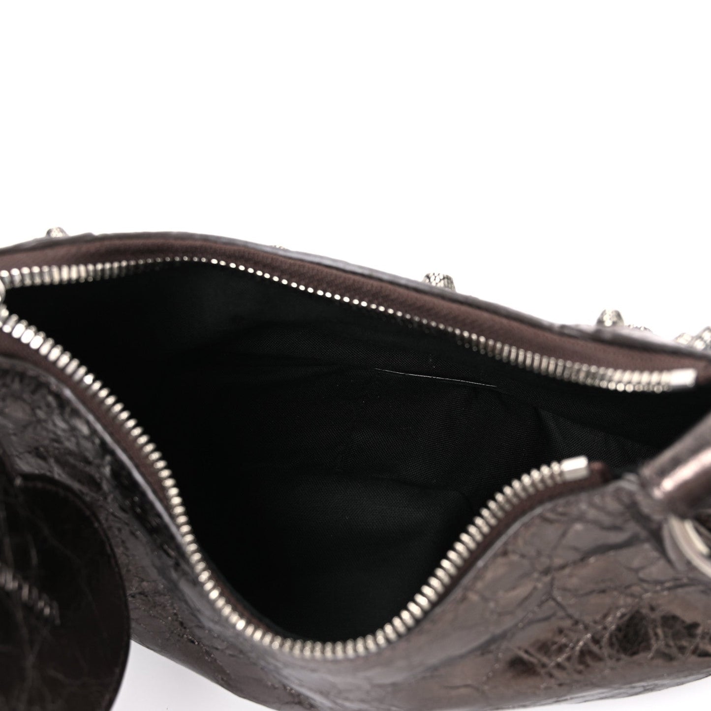 Metallic Agneau Arena Le Cagole Shoulder Bag XS Dark Bronze