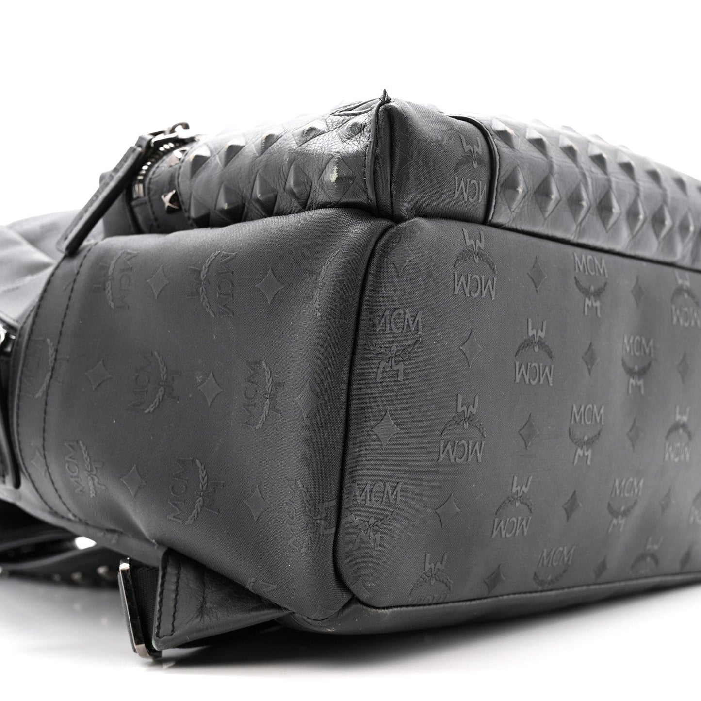 Nylon Monogram Studded Stark Medium Backpack Black