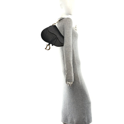 Grained Calfskin Saddle Bag Black