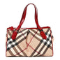 Patent Nova Check Medium Melbury Tote Red