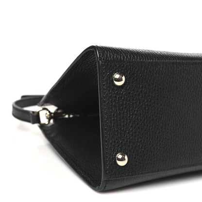Dollar Calfskin Medium Soho Top Handle Satchel Black