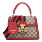 GG Supreme Monogram Small Queen Margaret Top Handle Bag Red