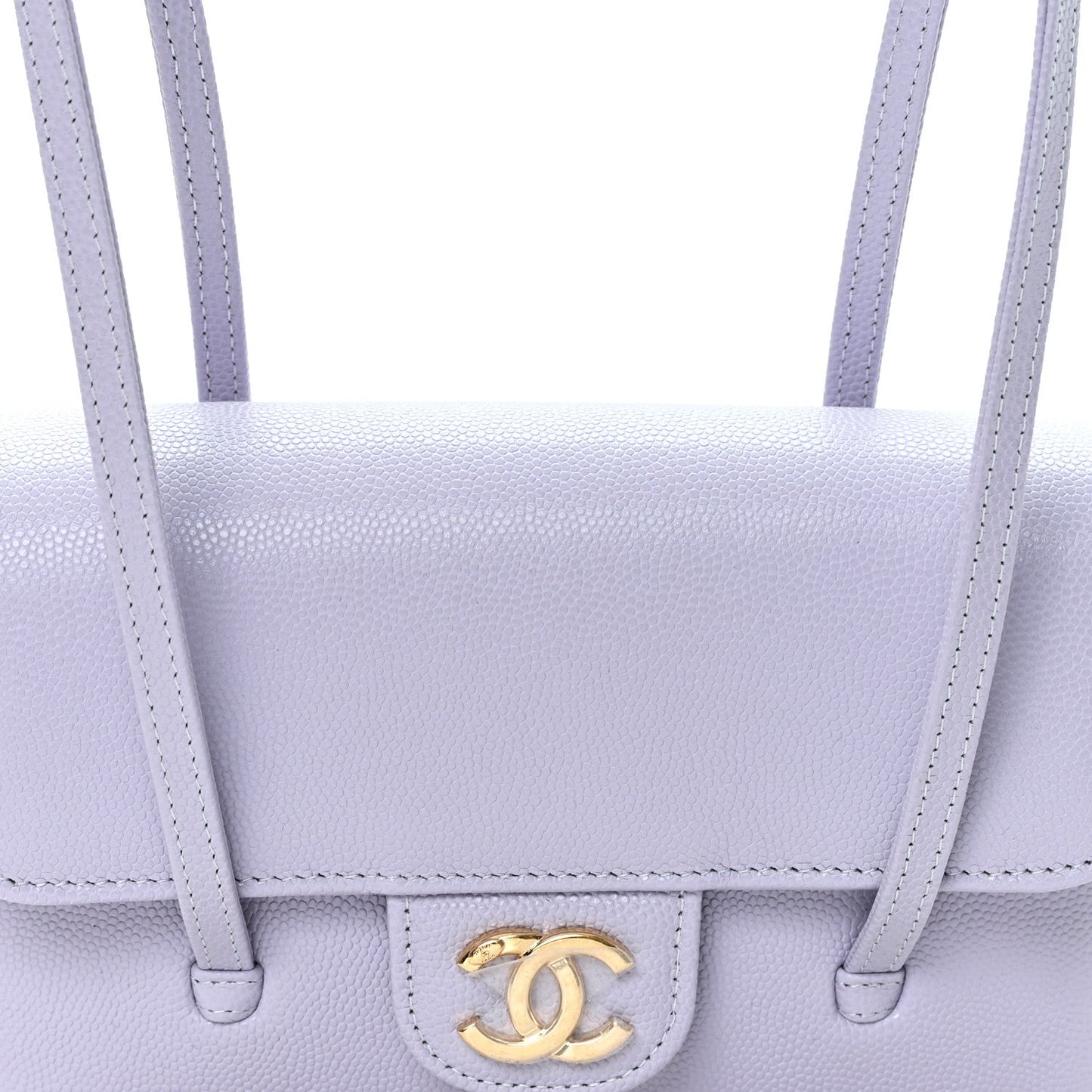 Shiny Caviar Mini Preppy Coco Shoulder Bag Purple