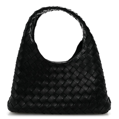 Nappa Intrecciato Small Campana Shoulder Bag Black