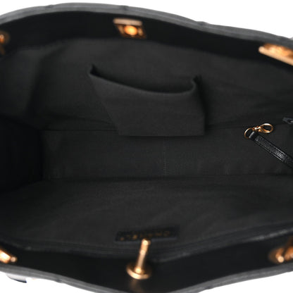 Caviar Quilted Sweet Classic Shopping Tote Black