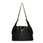 Washed Denim Quilted Small Chanel 25 Handbag Black