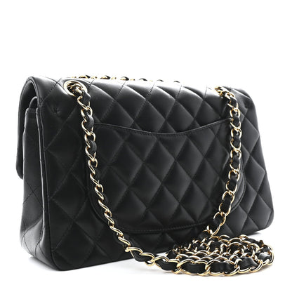 Lambskin Quilted Small Double Flap Black