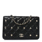 Lambskin Quilted All About Chanel Charm Wallet On Chain WOC Black
