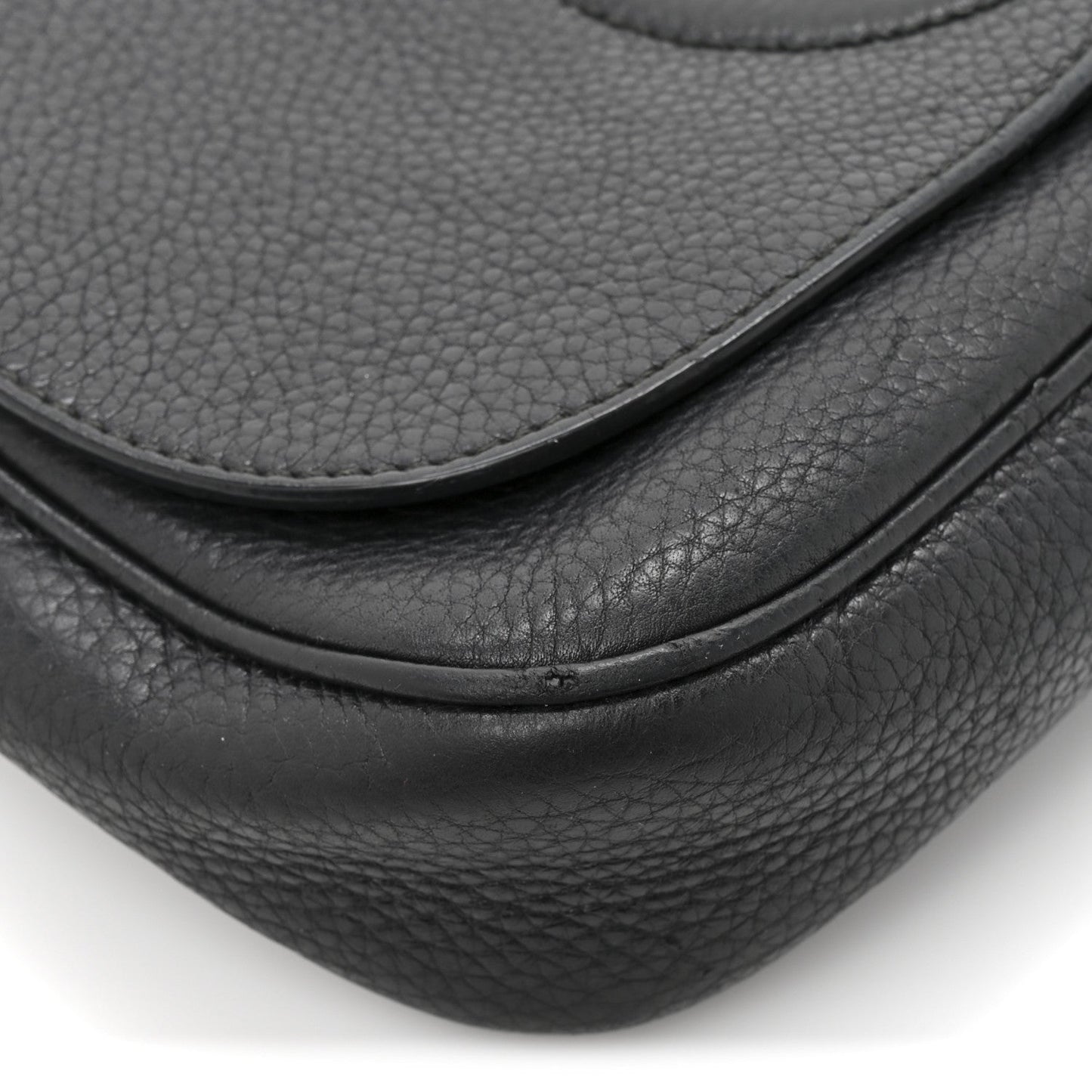 Pebbled Calfskin Medium Soho Flap Crossbody Black