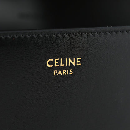 Shiny Calfskin Triomphe Margo Wallet on Chain Black
