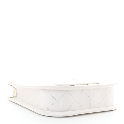 Calfskin Quilted Small Hobo White