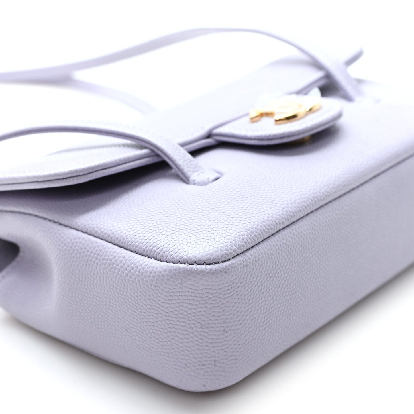 Shiny Caviar Mini Preppy Coco Shoulder Bag Purple