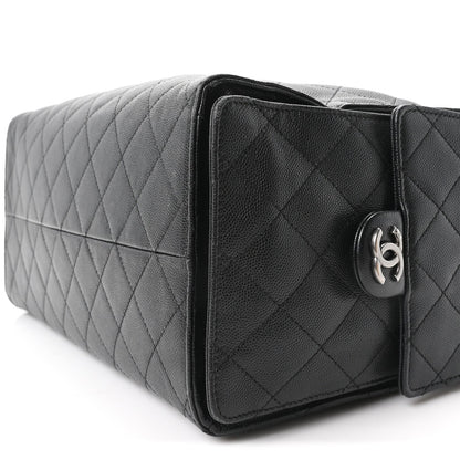 Caviar Quilted Medium Chanel 25 Handbag Black