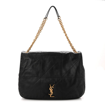 Lambskin Matelasse Monogram Large Jamie 4.3 Black