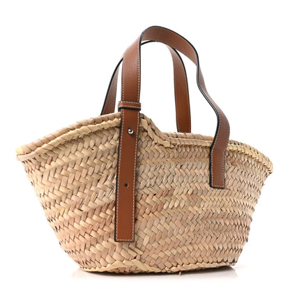 Raffia Small Basket Tote Bag Natural Tan