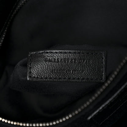 Patent Crocodile Embossed Lambskin Monogram Medium Niki Chain Satchel Black