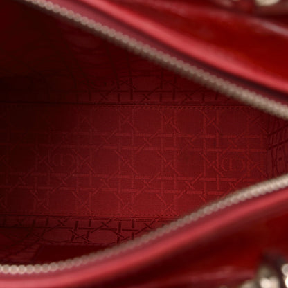 Patent Cannage Medium Lady Dior Red