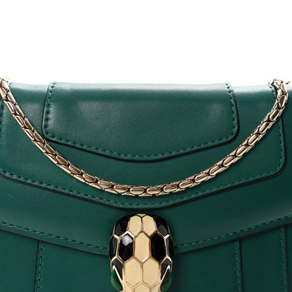Calfskin Small Serpenti Forever Snake Strap Crossbody Bag Emerald Green