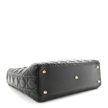 Lambskin Cannage Large Lady Dior Black