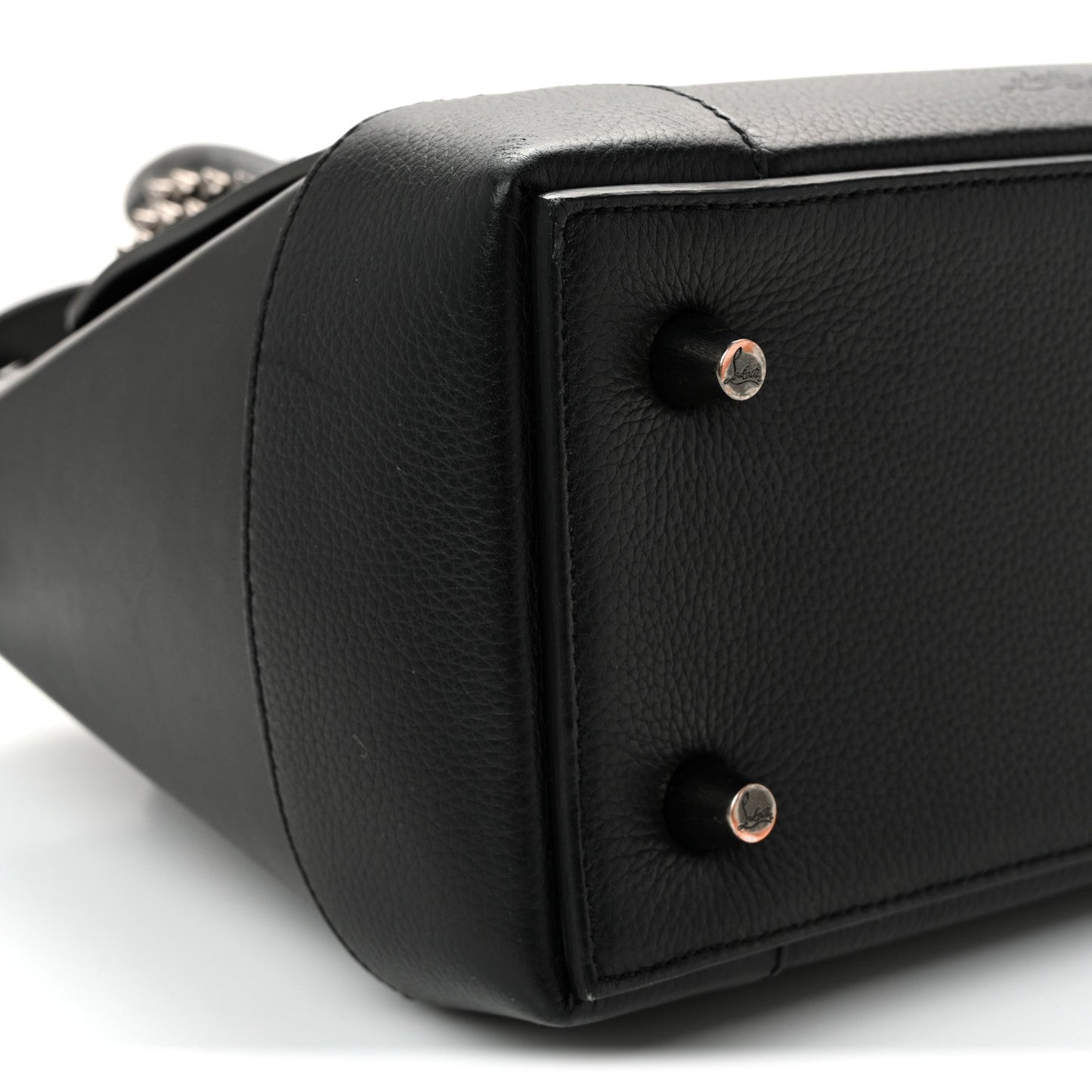 Grained Calfskin Spike Small Eloise Tote Black