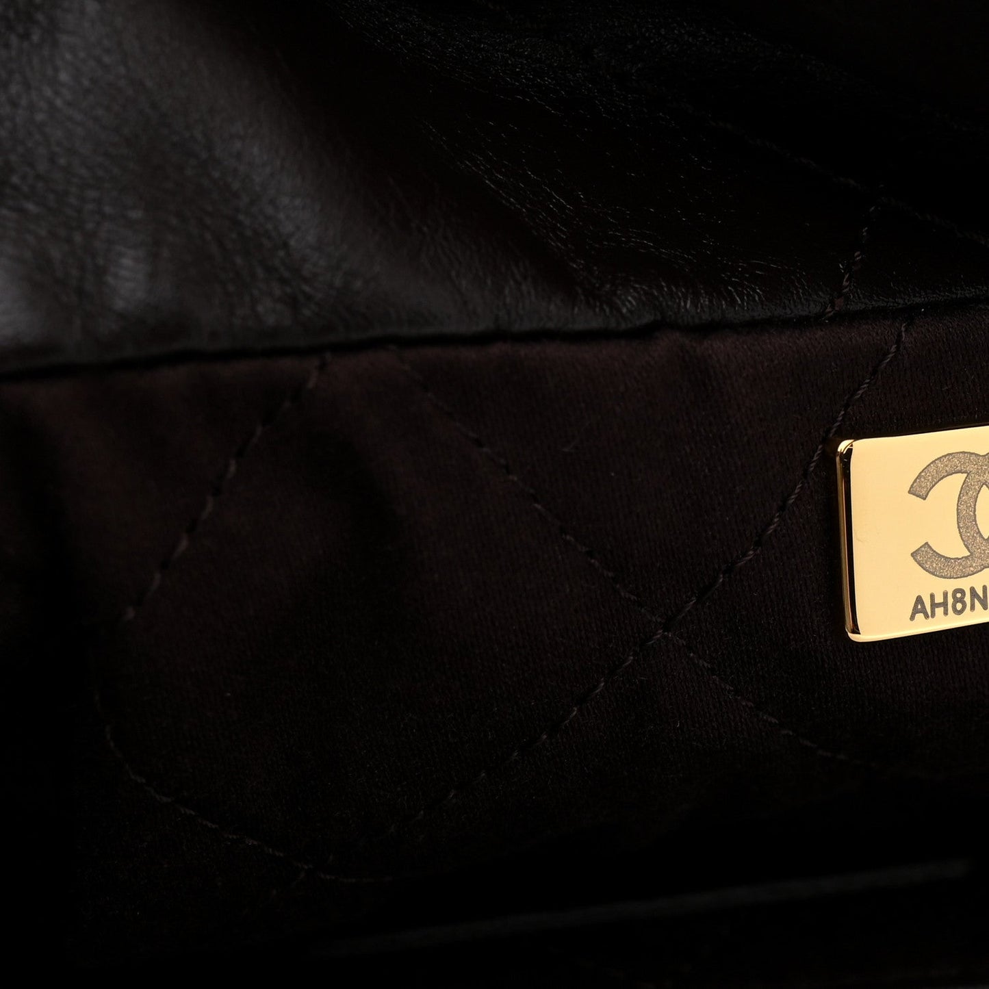 Shiny Calfskin Quilted Small Chanel 22 Dark Brown