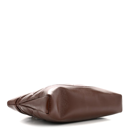 Shiny Crumpled Calfskin Quilted Nano 31 Shopping Bag Brown