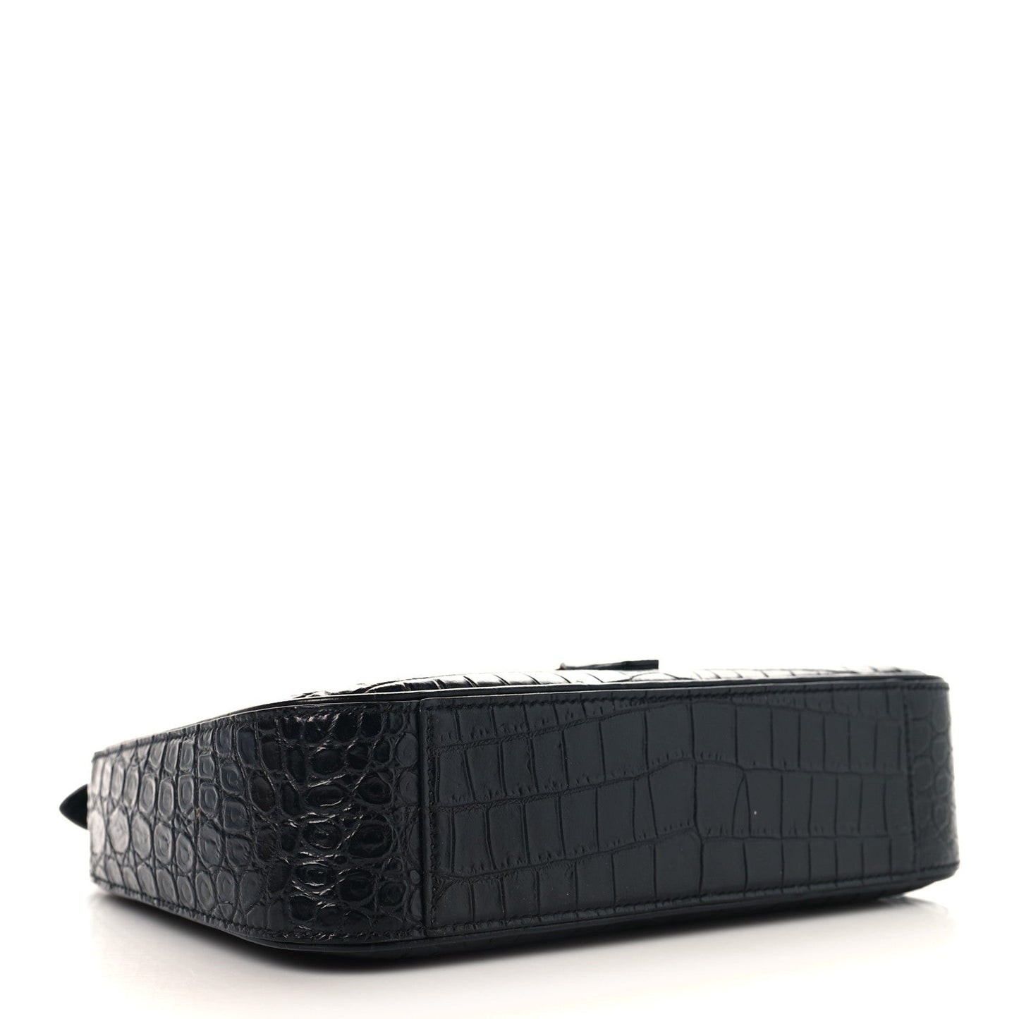 Calfskin Crocodile Embossed Le 5 A 7 Hobo Black