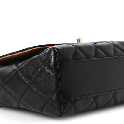 Lambskin Mixed Fibers Quilted Cocovado Flap Black