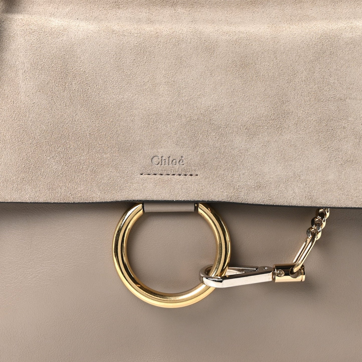 Calfskin Suede Medium Faye Shoulder Bag Motty Grey