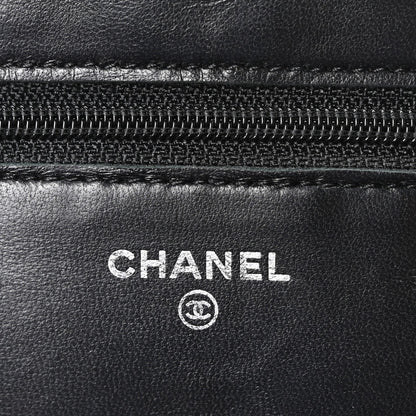 Lambskin Quilted Wallet On Chain WOC Black
