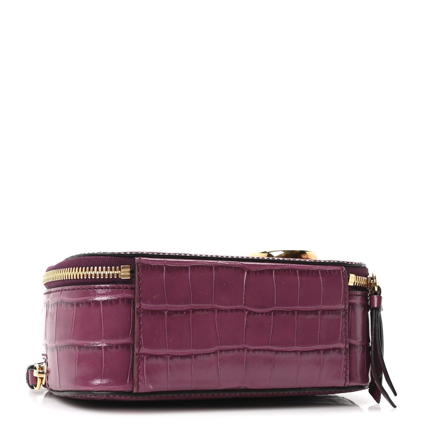 Calfskin Crocodile Embossed Mini C Vanity Bag Crushed Violet
