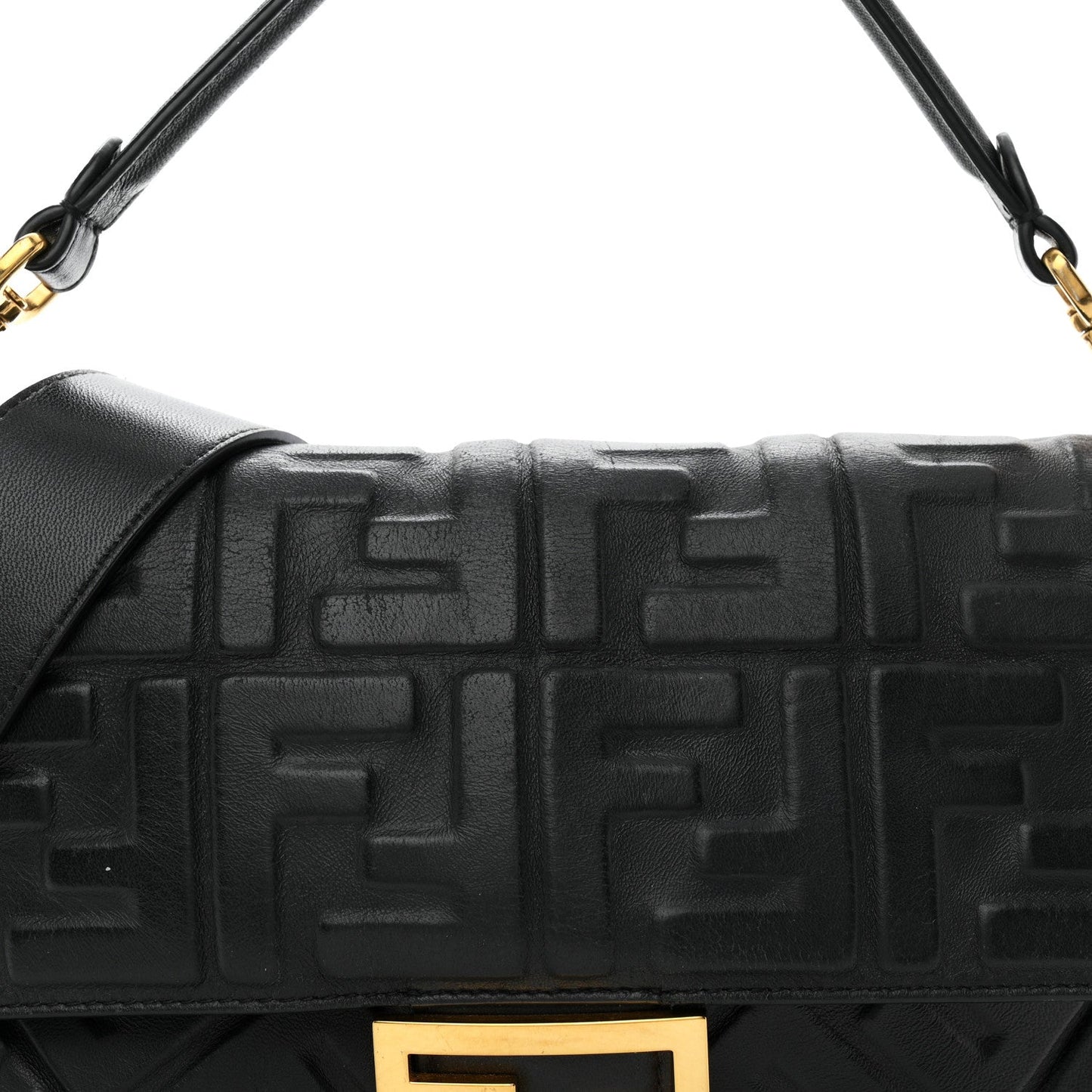 Nappa FF 1974 Embossed Baguette Black