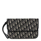 Oblique Flap Pouch Clutch Blue