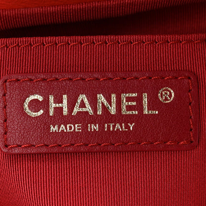 Calfskin Stitched Chain Bucket Bag Coral