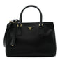 Saffiano Small Galleria Double Zip Tote Black