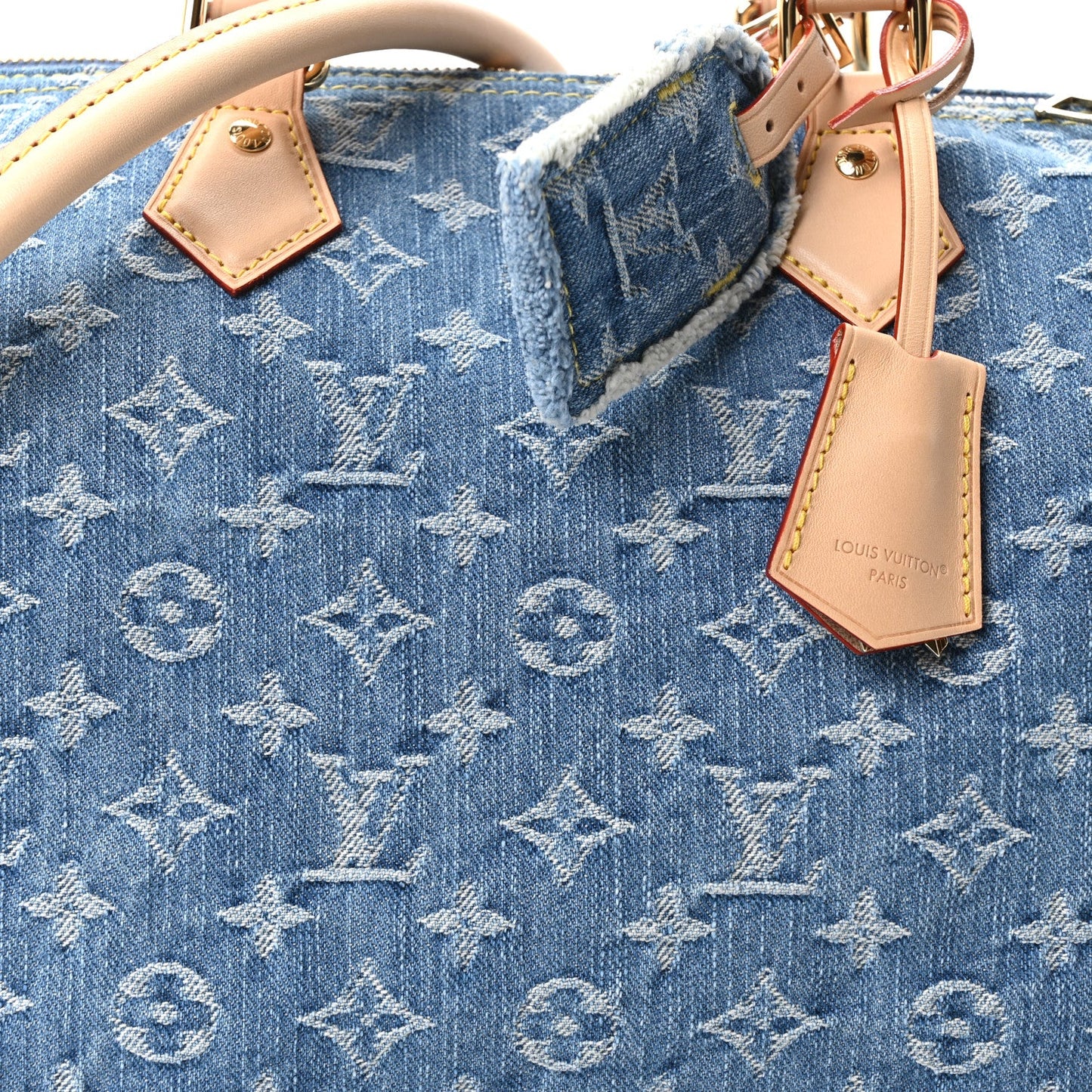 Monogram Denim Speedy Soft 30 Blue