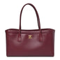 Calfskin Archetype Small Shopping Tote Dark Burgundy