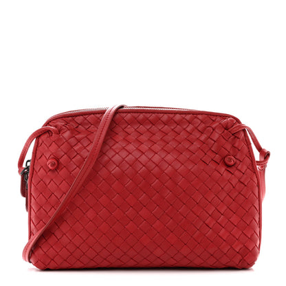 Nappa Intrecciato Nodini Crossbody Messenger Red