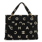 Canvas Printed Quilted Logo Tote Black White