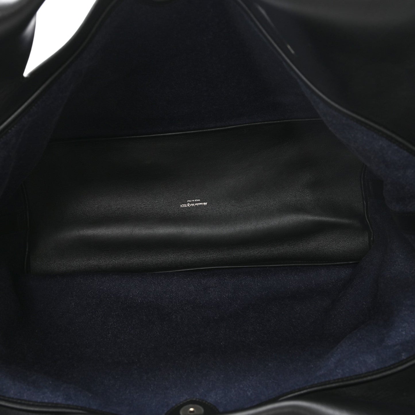 Calfskin Denim Large The Bow Bag Blue Black