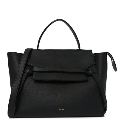 Grained Calfskin Mini Belt Bag Black