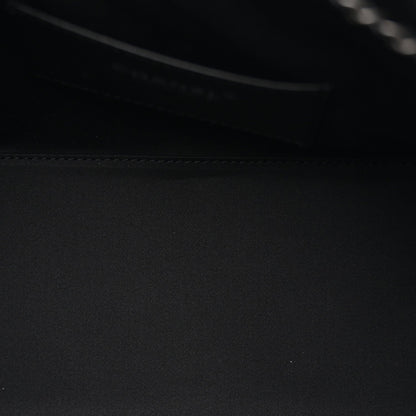 Shiny Crumpled Calfskin Quilted Small Chanel 25 Handbag Black