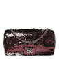 Sequin Embroidered Medium Flap Bordeaux