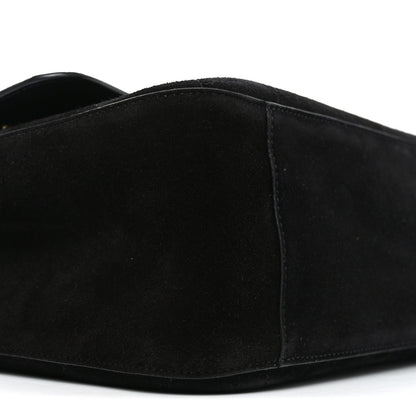 Suede Calfskin Small Souplissimo Maxi Flap Black
