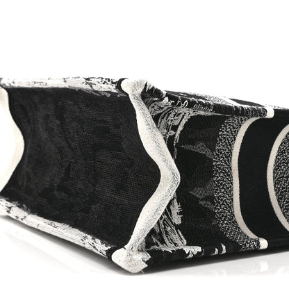 Canvas Embroidered Medium Paris Book Tote Black White